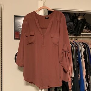 HARPER- RUST GEORGETTE PULLOVER BLOUSE SIZE 4